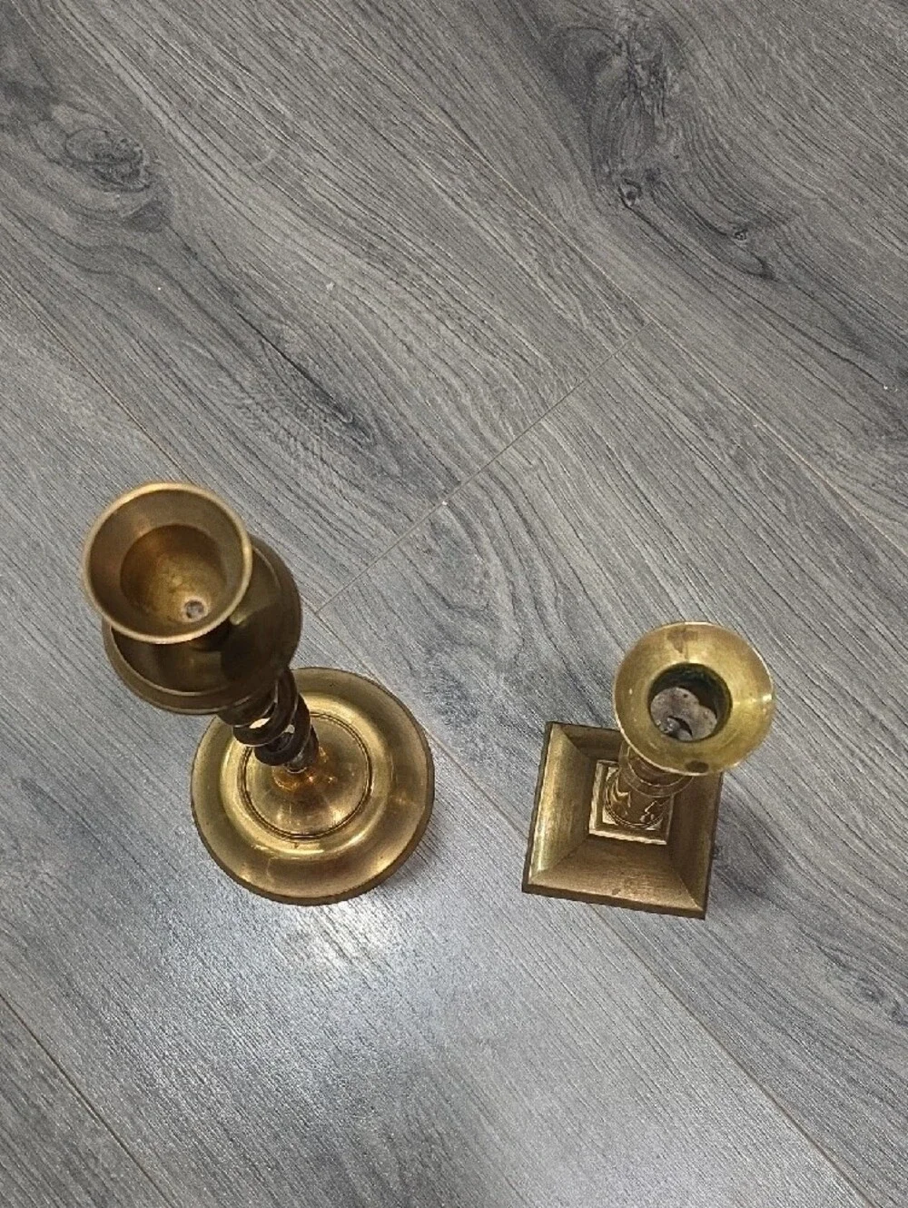Brass Vintage Candlestick Holders Set Of 2